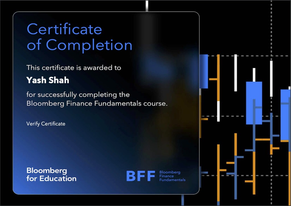 Bloomberg Finance Fundamentals (BFF) certificate