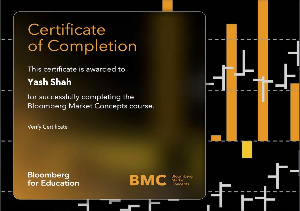 Bloomberg Market Concepts certificate